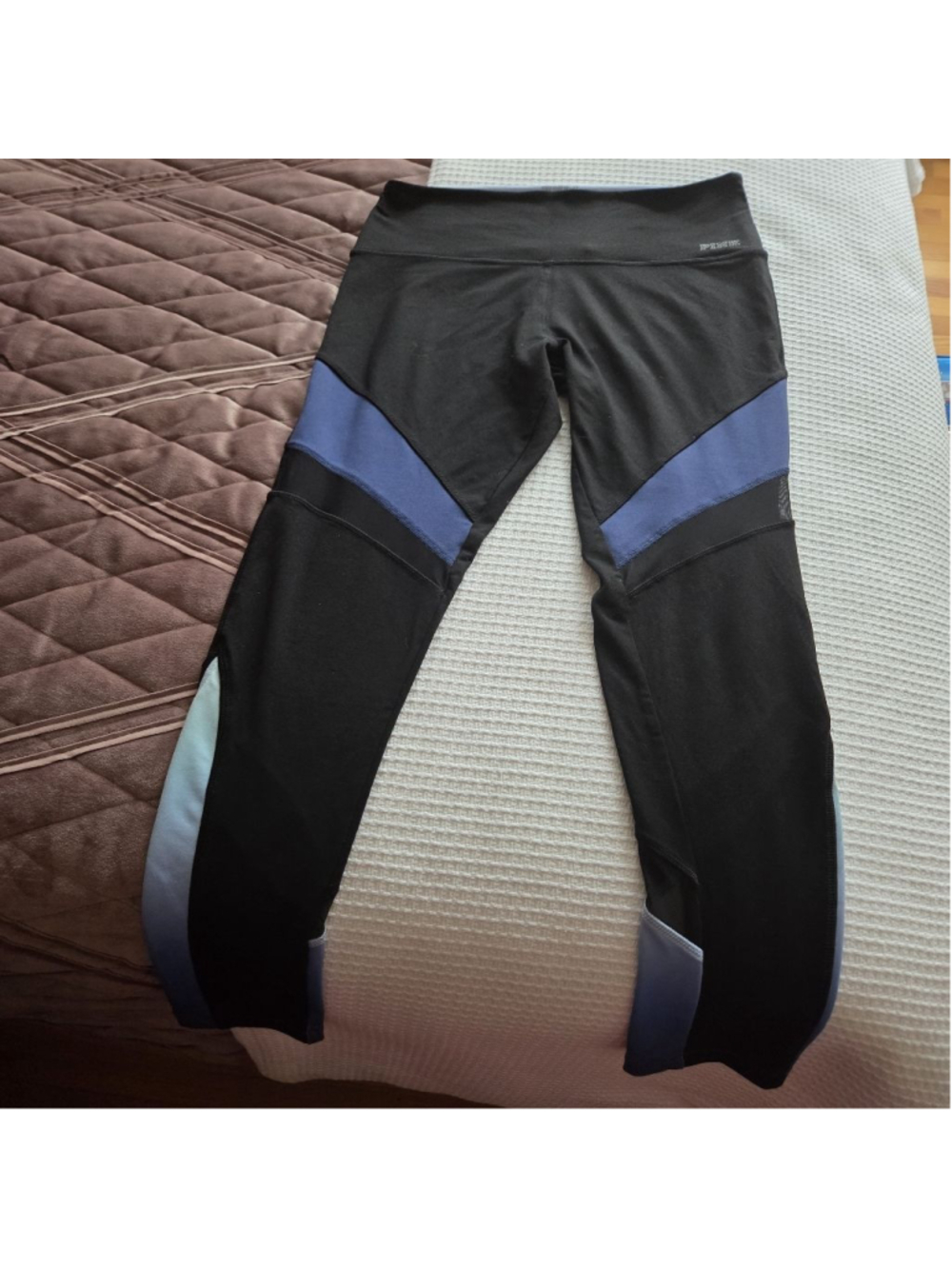 Women's Victoria's Secret Black & Blue Ultimate Leggings S with sheer fabric